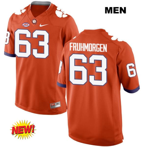 Men's Clemson Tigers #63 Jake Fruhmorgen Stitched Orange New Style Authentic Nike NCAA College Football Jersey DKS6246RZ